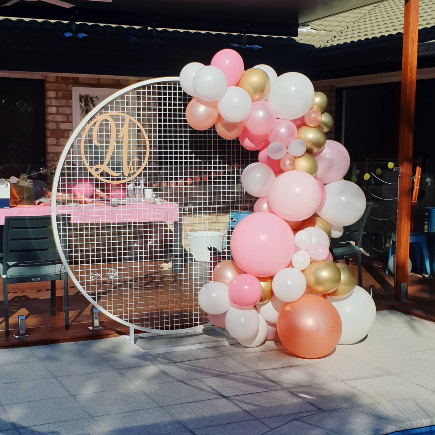 Image of White Round Mesh Backdrop