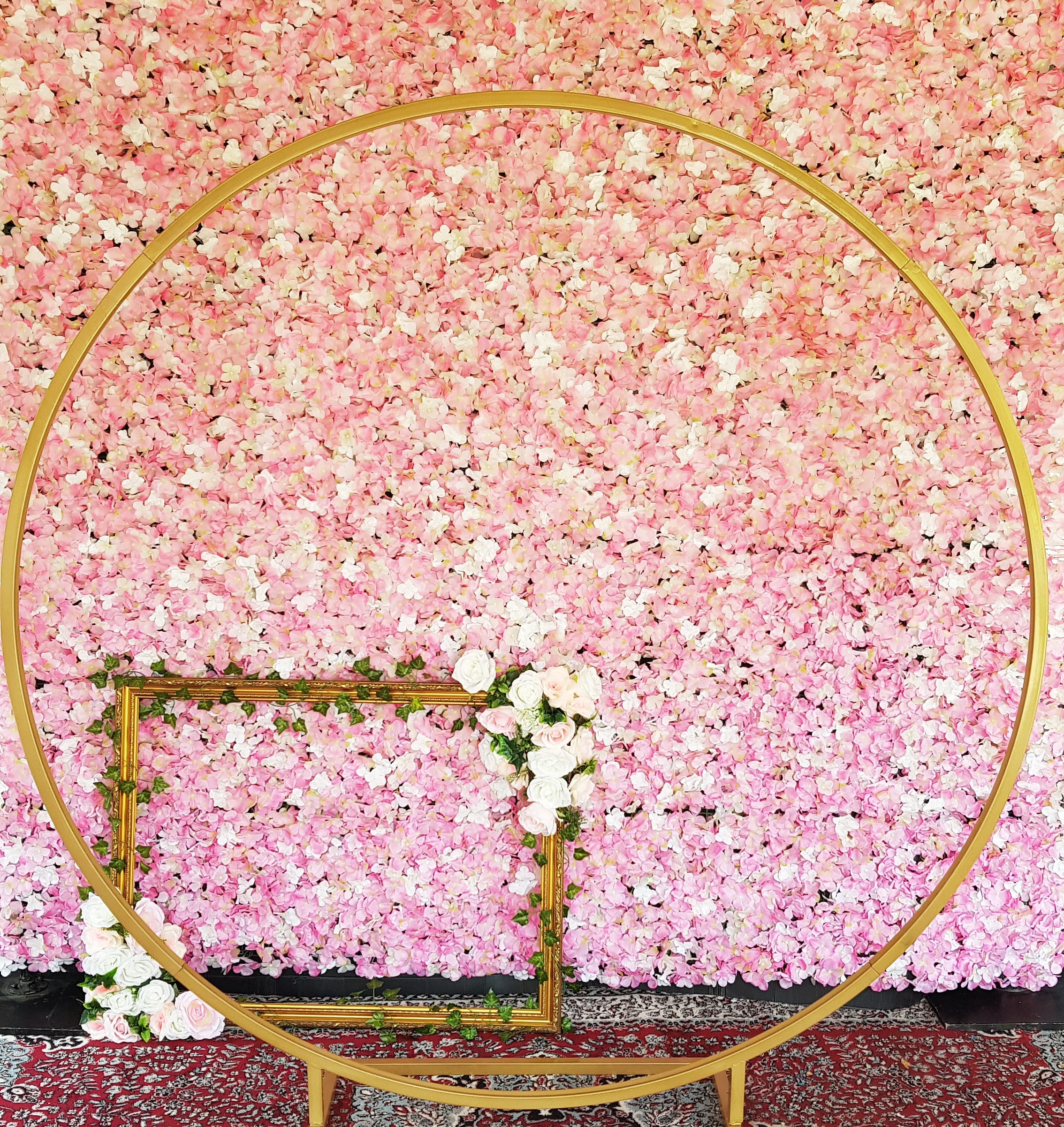 Image of Pink Hydrangea Flower Wall