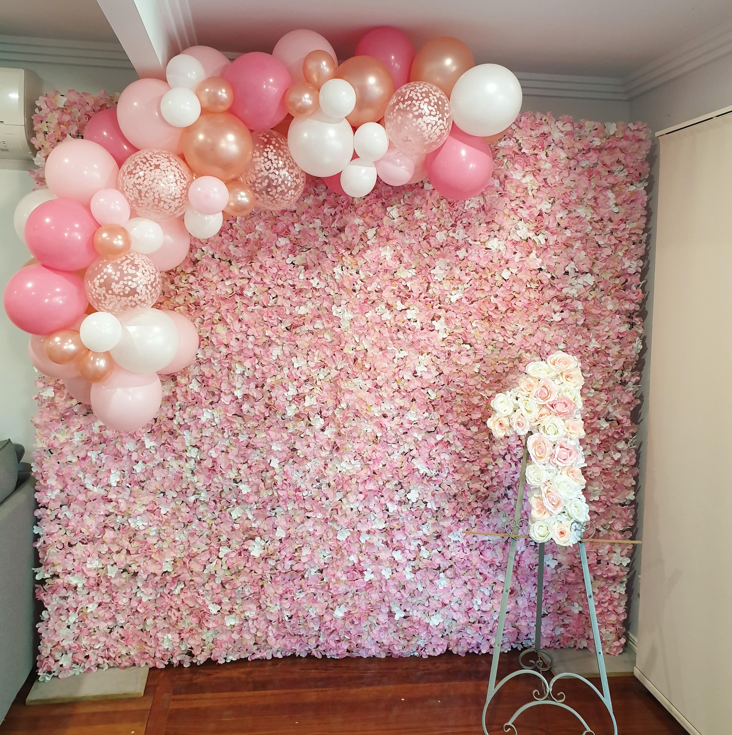 Image of Pink Hydrangea Flower Wall