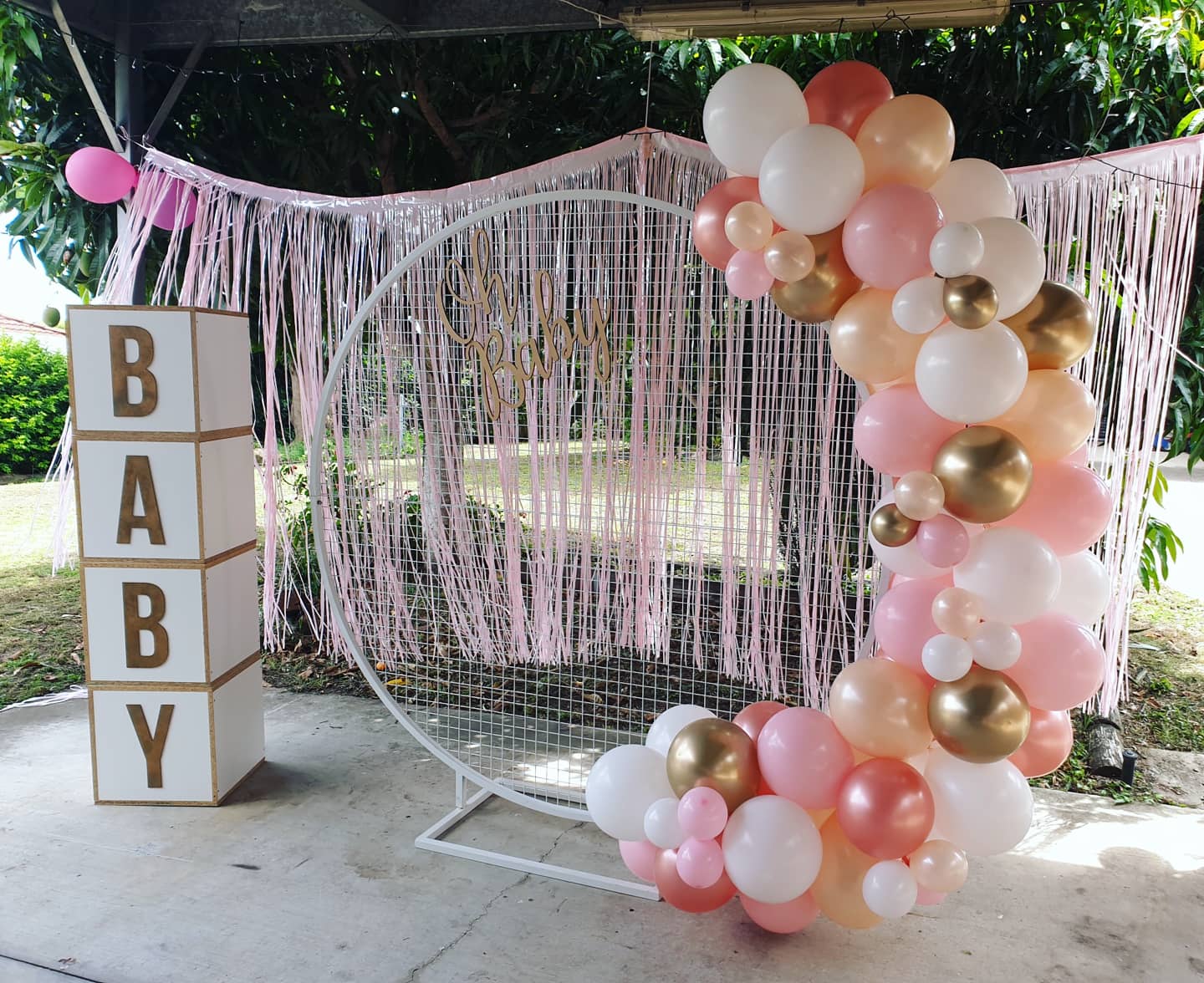 Image of White Round Mesh Backdrop