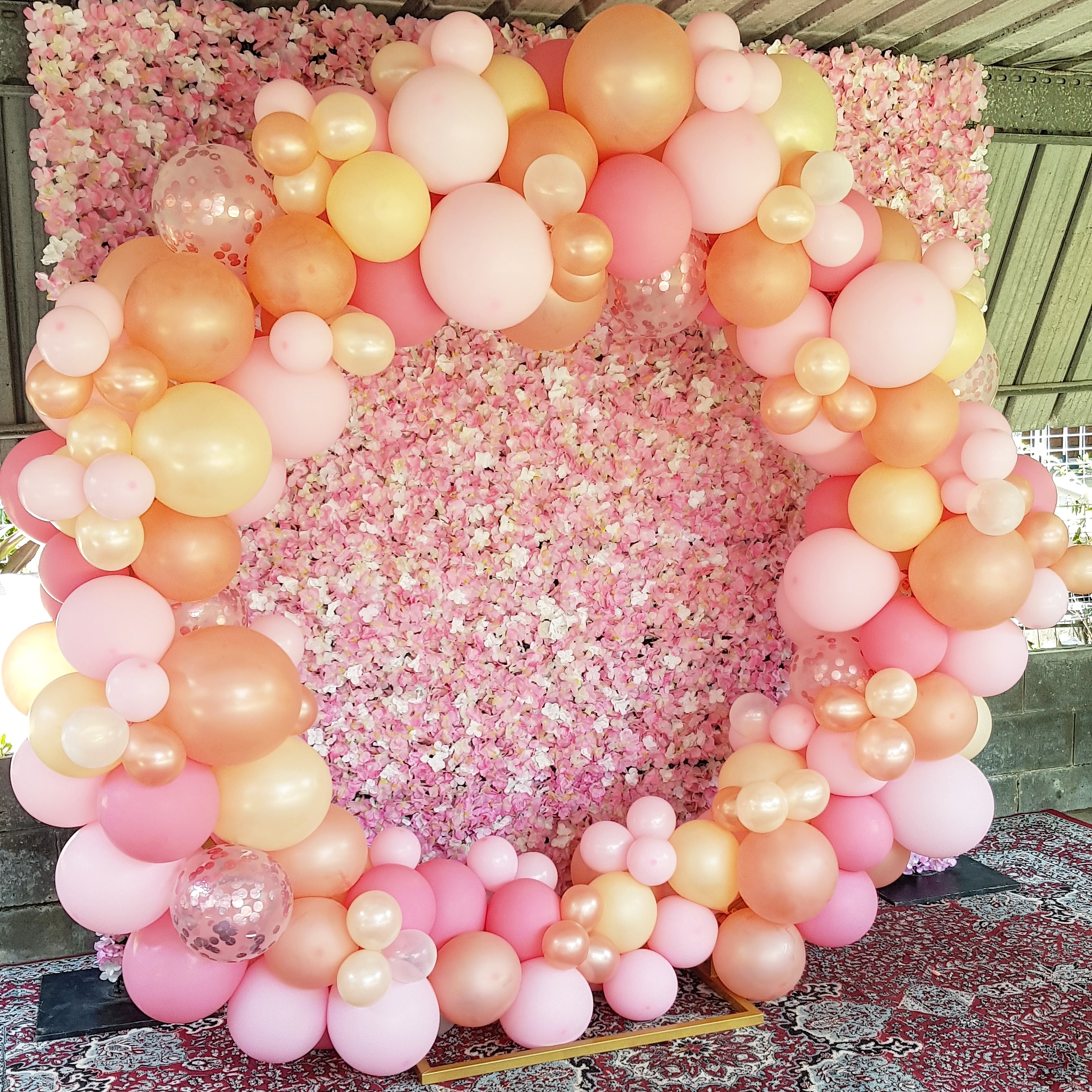 Image of Pink Hydrangea Flower Wall